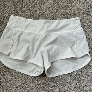 Lululemon Athletica White Speed Up Shorts